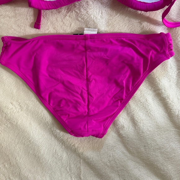 La Blanca Bikini 6 Gathered Hot Pink Swimsuit 2 Piece Set Bathing Suit S/M - Picture 2 of 10